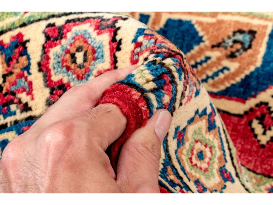 Hand Knotted Wool Pakistan Kazak Mat, 2' X 3', New