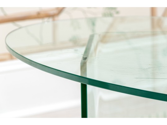 Glamorous Glass Double Pedestal Coffee Table