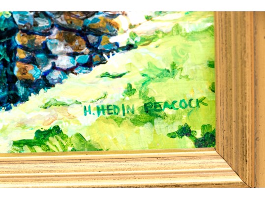 Heather Hedin Peacock (American, 20th-21st C.) Two Acrylics On Board, Floral Compositions