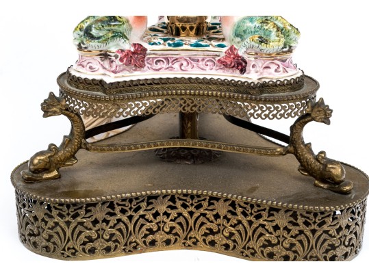 Italian Capodimonte Hand-painted Majolica Table Lamp