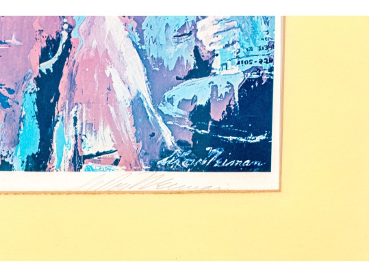 Leroy Neiman Signed Offset Lithograph, Impressionist Style Interior