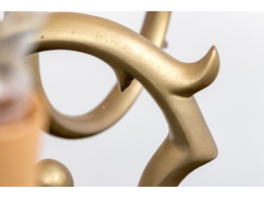 Substantial Brass Six Light Chandelier