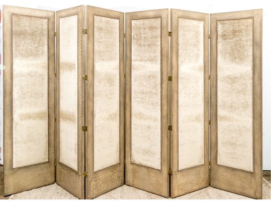 Six Panel Upholstered Room Divider Screen
