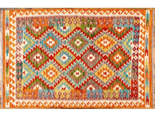 Hand Woven Wool Kilim, 6'-2