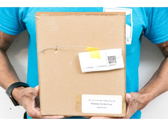 Heather Hedin Peacock (American, 20th-21st C.) Two Acrylics On Board, Floral Compositions