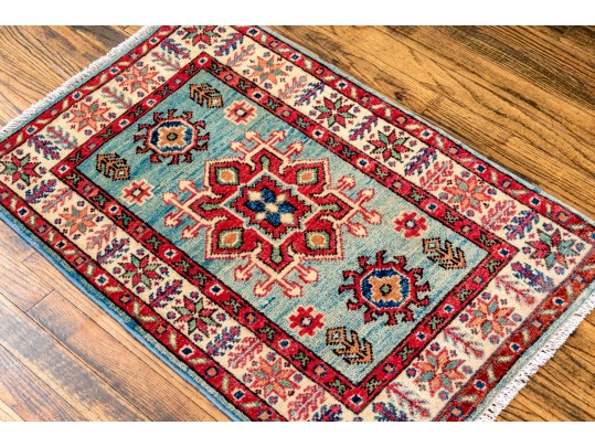Hand Knotted Wool Pakistan Kazak Mat, 2' X 3', New