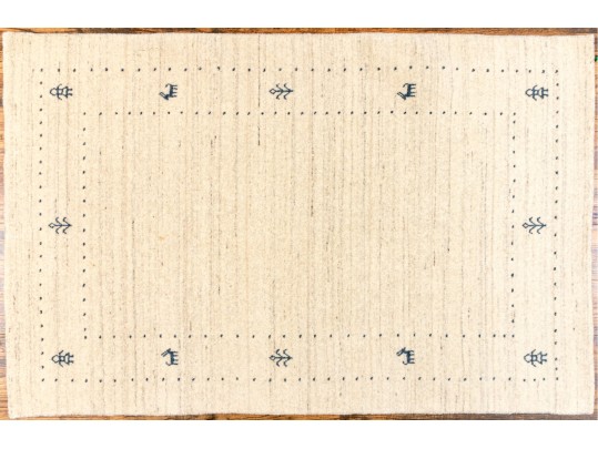 Plush Hand Woven Wool Indian Gabbeh Lori Accent Carpet, 5'-11