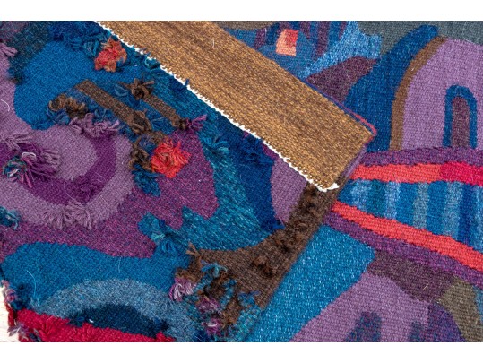 Hand Woven Post Modern Wool Tapestry, 6'-2