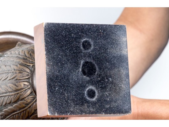 Pair Of Classic Brass Garniture Urns On Square Bases