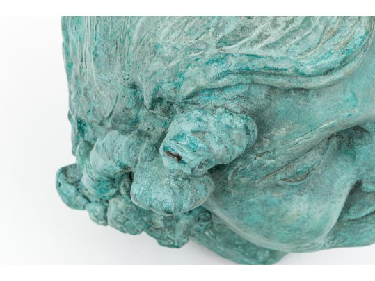 Painted Bronze Bust In The Manner Of Jacob Epstein (American-British, 1880-1959) 