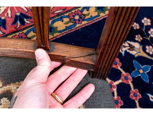 Set Of Six Antique Federal Mahogany And Satinwood Banded Dining Chairs, Ca. 1810