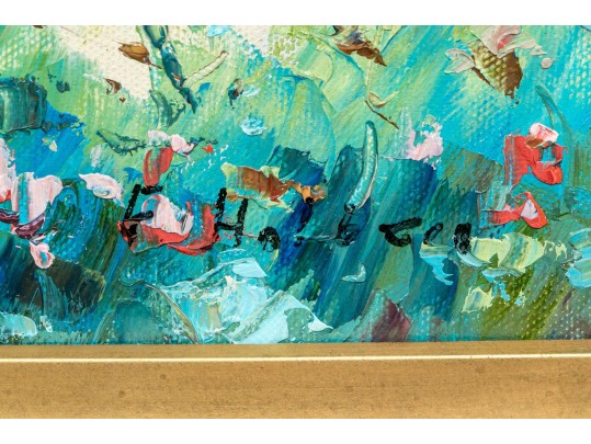 Signed Oil On Canvas, Sailing In Summer