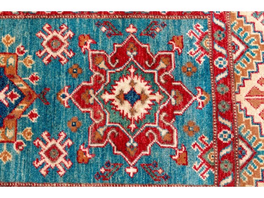 Hand Knotted Wool Pakistan Kazak, 3'-10