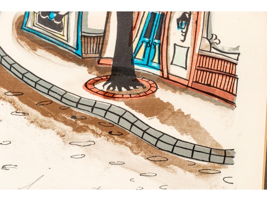 Jacquest ,Pencil Signed Ltd Ed Print, Surrealist Rural Town