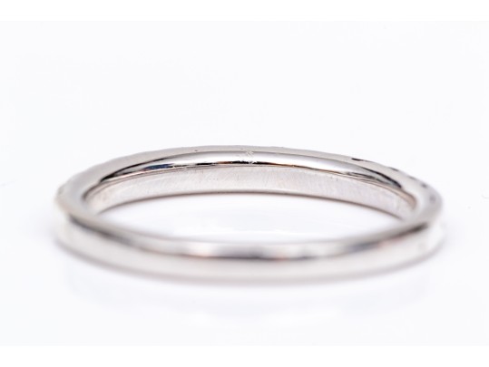 14k White Gold Pretty Round Diamond Prong Set Band Ring, App. 0.35 TCW, Size 7+