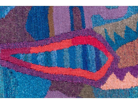 Hand Woven Post Modern Wool Tapestry, 6'-2