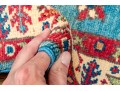 Hand Knotted Wool Pakistan Kazak Mat, 2' X 3', New