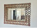 Large Decorative Gilt Wood And Gesso And Polychrome Floral Embellished Mirror