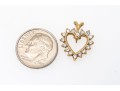 14k Yellow Gold Lovely Round Diamond Set Heart Pendant, App. 0.32 TCW