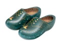 Vintage Carved And Painted Wooden Clogs