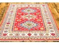 Hand Knotted Wool Pakistan Kazak Mat, 3'-4