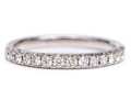 14k White Gold Pretty Round Diamond Prong Set Band Ring, App. 0.35 TCW, Size 7+