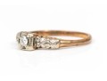 14k Yellow Gold Vintage Round Diamond Set Ring, App. 0.10 TCW, Size 6.75