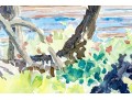 William L. Drake (1929-2019) Watercolor On Paper - Riverside Landscape