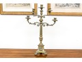 Neoclassical Brass Tiered Five Light Candelabra