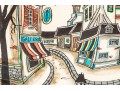Jacquest ,Pencil Signed Ltd Ed Print, Surrealist Rural Town