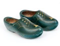 Vintage Carved And Painted Wooden Clogs