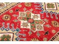Hand Knotted Wool Pakistan Kazak Mat, 3'-4
