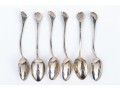 Set Of Six Sterling Silver And Enamel Demitasse Spoons