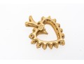 14k Yellow Gold Lovely Round Diamond Set Heart Pendant, App. 0.32 TCW