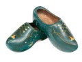 Vintage Carved And Painted Wooden Clogs