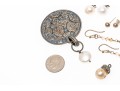 Collection Of Assorted Sterling Silver Earrings And Pendant, Plus One Base Metal Pendant