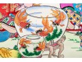 Vibrant Chinese Decorative Scroll Print, Two Boys In Landscape