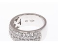 Sterling Silver Lovely High Polished, Round Brilliant Cut CZ Wide Band Ring, Pave Set, Size 7.75