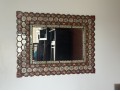 Large Decorative Gilt Wood And Gesso And Polychrome Floral Embellished Mirror