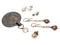 Collection Of Assorted Sterling Silver Earrings And Pendant, Plus One Base Metal Pendant
