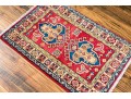 Hand Knotted Wool Pakistan Kazak Mat, 2' X 3', New