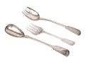 Three Antique English Sterling Silver Serving Forks And Spoon    13.330 Troy Ozs. 