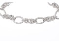 Sterling Silver Classic High Polished Byzantine And Patterned Matte Finish Alternating Link Bracelet