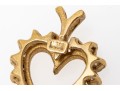 14k Yellow Gold Lovely Round Diamond Set Heart Pendant, App. 0.32 TCW