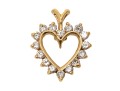 14k Yellow Gold Lovely Round Diamond Set Heart Pendant, App. 0.32 TCW
