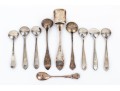 Collection Of Ten Sterling And Coin Silver Salt Spoons 
