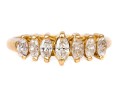 14k Yellow Gold Marquise Diamond Band Ring, App. 0.25 TCW, Size 5
