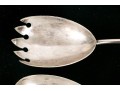 Pair Of Antique English Sterling Silver And Crystal Salad Servers 