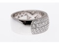 Sterling Silver Lovely High Polished, Round Brilliant Cut CZ Wide Band Ring, Pave Set, Size 7.75