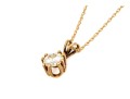 14k Yellow Gold Round Diamond Solitaire Pendant, App. 0.50 CTS, With Chain